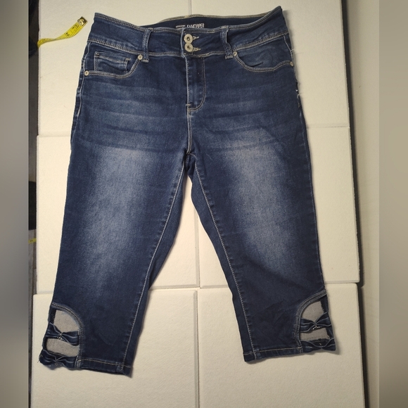 Blue Ankle Cropped Jeans with Distressed Details #375 - Picture 1 of 4